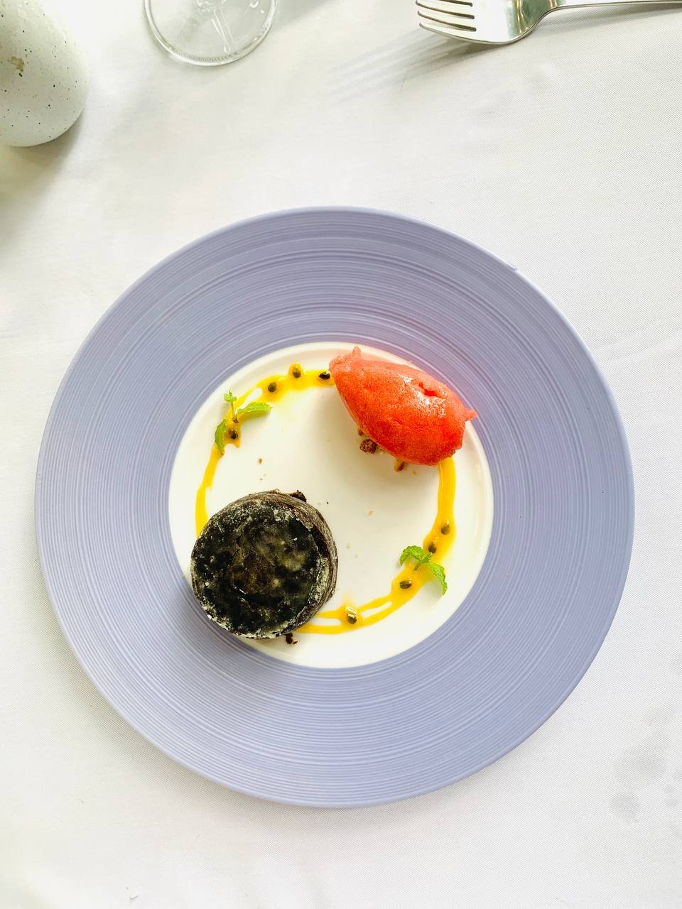 Innovative Khmer dessert at Jomno - Palm sugar crème brûlée with kampot pepper